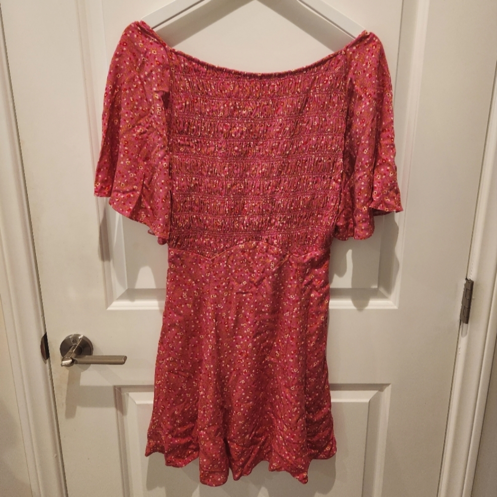 Free People: Pink Dress With Backties Size M - Picture 2 of 6